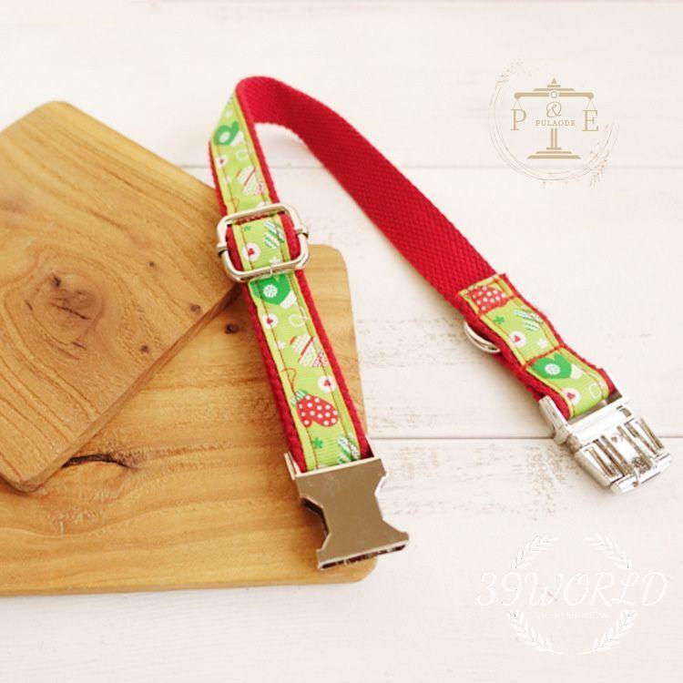 首輪 名前入り 小型犬 中型犬 大型犬 首輪 カスタマイズ ナイロン 名札 IDタグ 犬 猫用品 グリーン 迷子札 ペット用品 