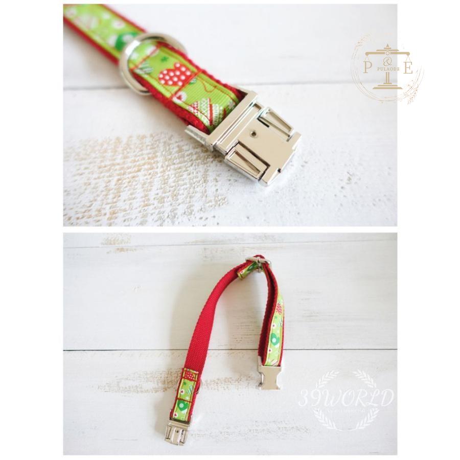 首輪 名前入り 小型犬 中型犬 大型犬 首輪 カスタマイズ ナイロン 名札 IDタグ 犬 猫用品 グリーン 迷子札 ペット用品 