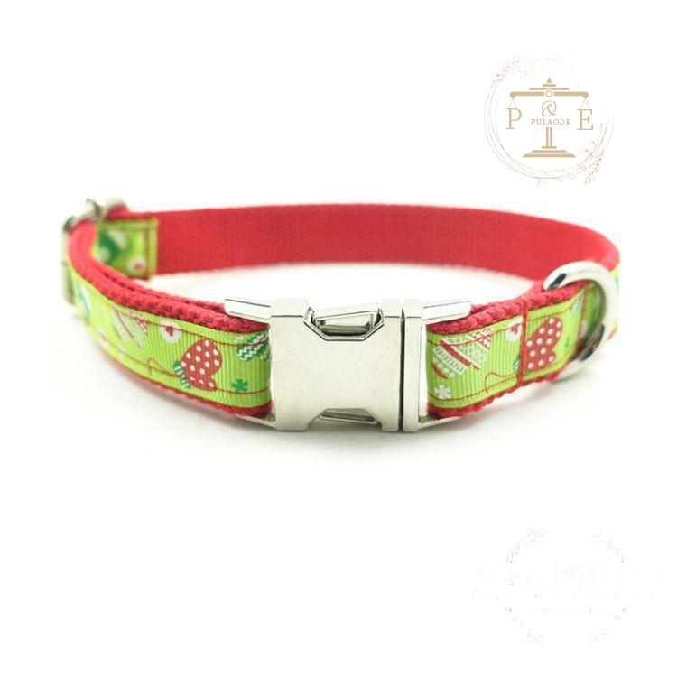 首輪 名前入り 小型犬 中型犬 大型犬 首輪 カスタマイズ ナイロン 名札 IDタグ 犬 猫用品 グリーン 迷子札 ペット用品 