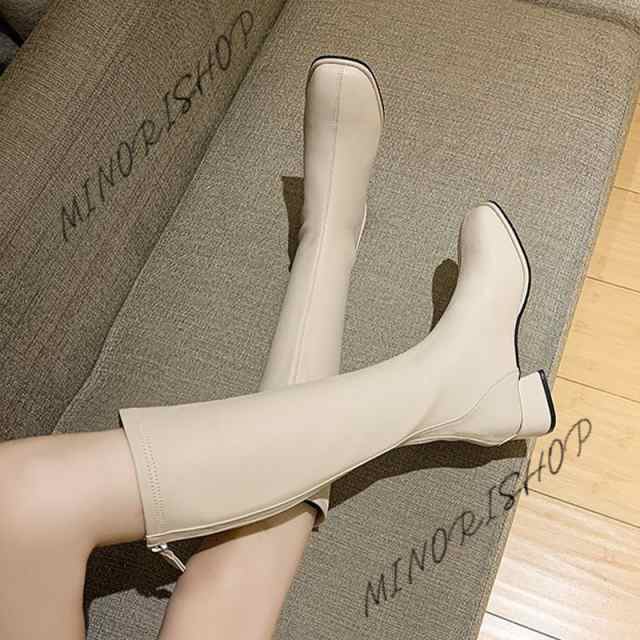 ロングブーツ レディースブーツ 秋冬 ジッパー付きブーツ カジュアルブーツ おしゃれブーツ  