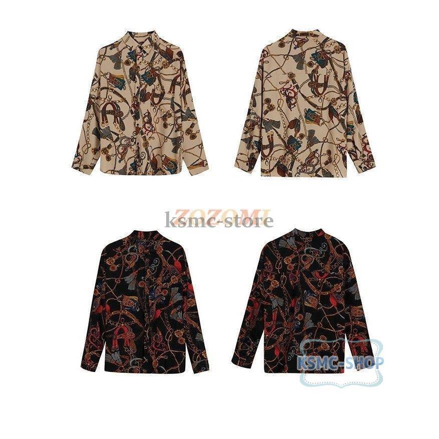 シャツメンズ服 シャツ メンズ カジュアルシャツ トップス長袖シャツ オープンカラーシャツ バラ柄 シャツ 開襟シャツ ビッグシルエット 