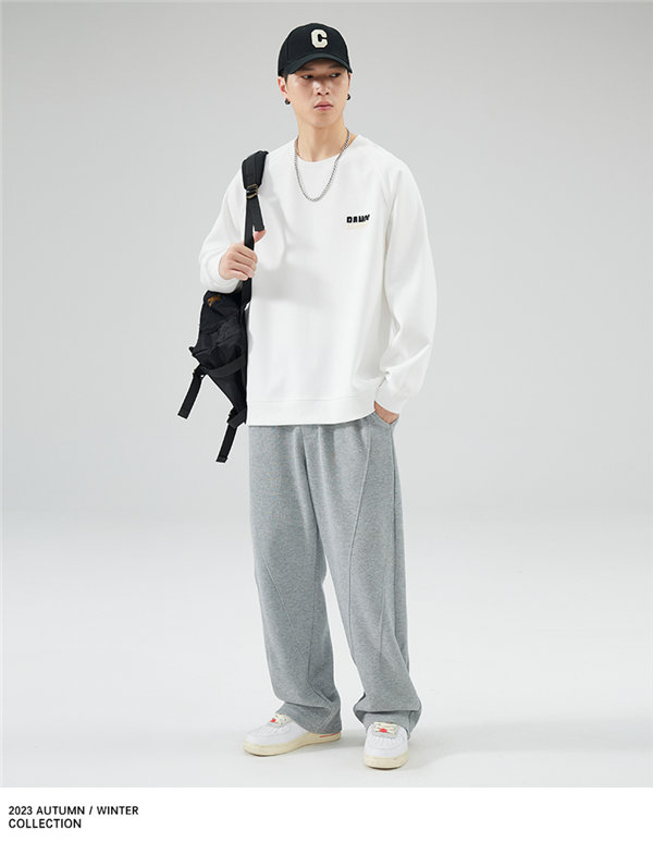 トレーナー メンズ プルオーバー ブラック 長袖 スポーツウェア 英語文字 春秋 送料無料 韓国ファッション 長袖 デザイン プリント Uネック 丸襟 