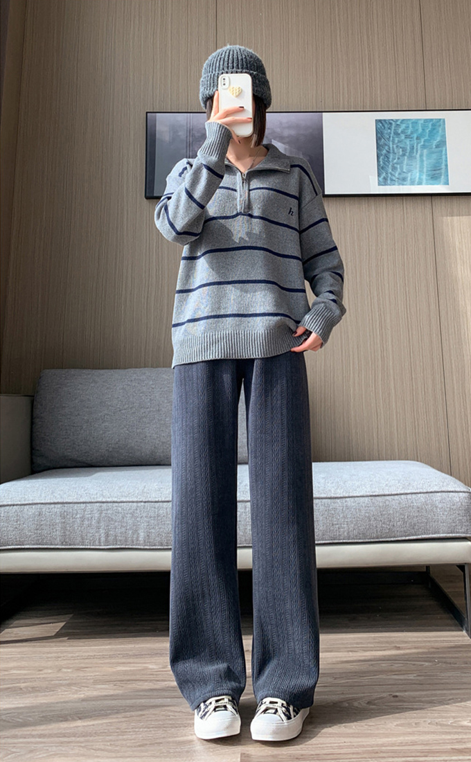 あったかジャガードカジュアルパンツ 裏起毛 レディース ジャガード リラックスパンツ 暖かい  