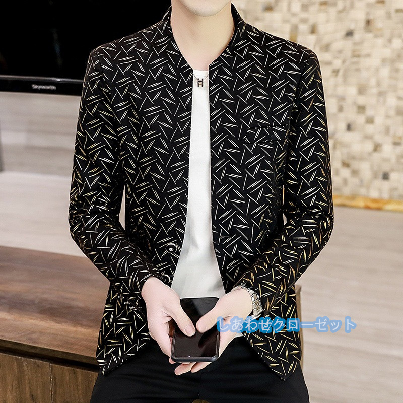 テーラードジャケット メンズ おしゃれ ブレザージャケット カジュアルスーツ 立ち襟 紳士用 アウター ビジネススーツ フォマールスーツ 春秋冬 通勤 