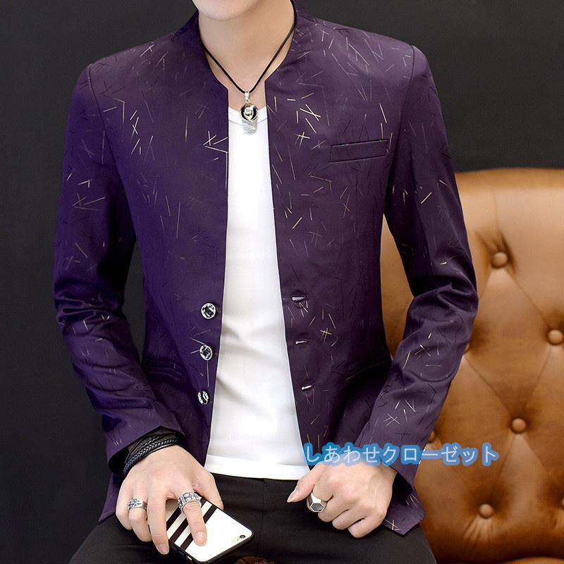 テーラードジャケット メンズ おしゃれ ブレザージャケット カジュアルスーツ 立ち襟 紳士用 アウター ビジネススーツ フォマールスーツ 春秋冬 通勤 