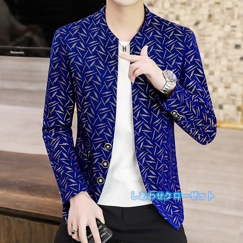 テーラードジャケット メンズ おしゃれ ブレザージャケット カジュアルスーツ 立ち襟 紳士用 アウター ビジネススーツ フォマールスーツ 春秋冬 通勤 