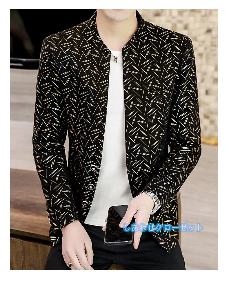 テーラードジャケット メンズ おしゃれ ブレザージャケット カジュアルスーツ 立ち襟 紳士用 アウター ビジネススーツ フォマールスーツ 春秋冬 通勤 