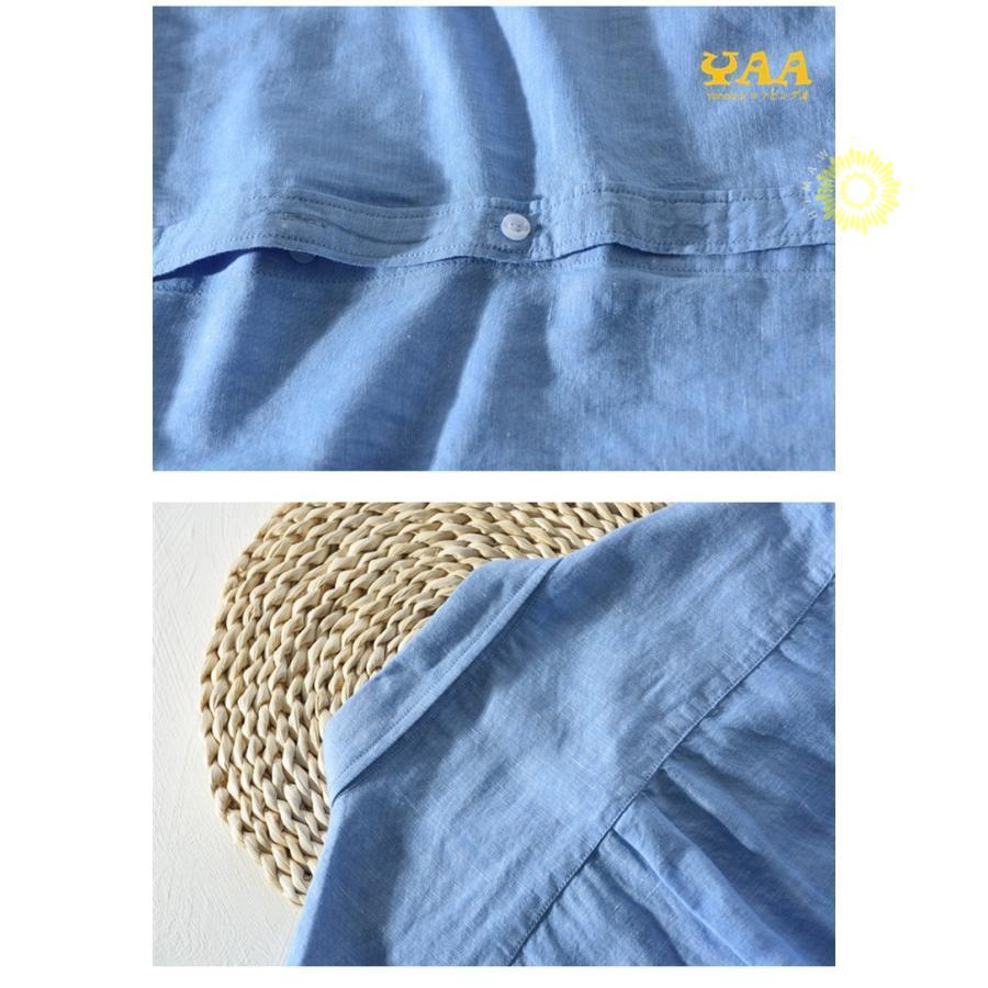リネンシャツ メンズ 白シャツ 夏 ファッション 綿麻シャツ 長袖 無地 ワイシャツ 涼しい カジュアルシャツ 開襟シャツ 