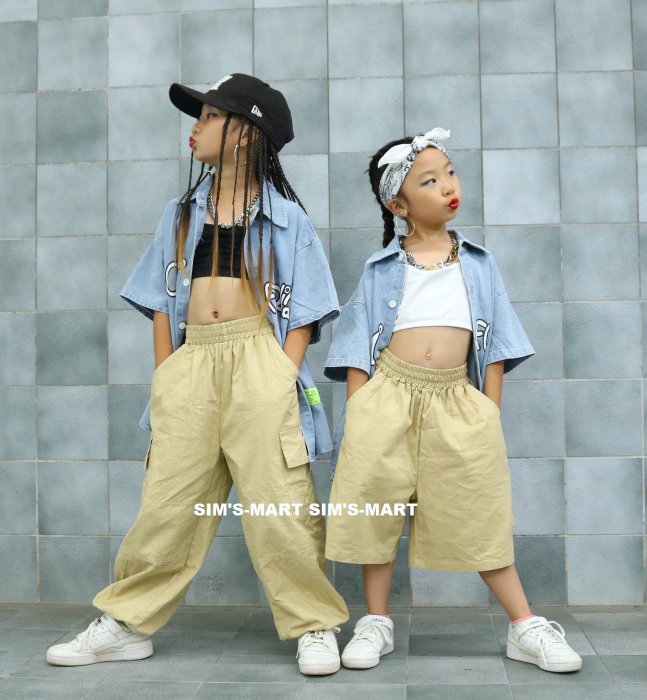 デニム キッズダンス衣装 セットアップ ヒップホップ 衣装 デニムシャツ 男の子 韓国 ダンスウェア ダンス衣装 K-POP キッズ チノパン 子供ダンス服 ガールズ 