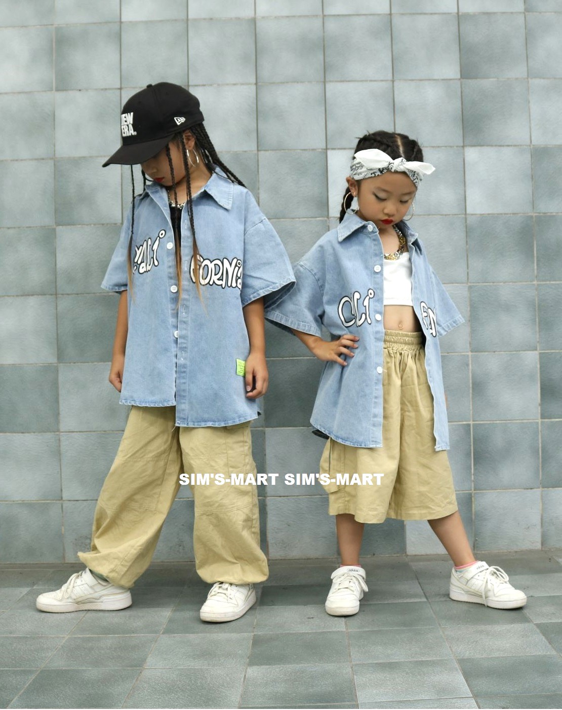 デニム キッズダンス衣装 セットアップ ヒップホップ 衣装 デニムシャツ 男の子 韓国 ダンスウェア ダンス衣装 K-POP キッズ チノパン 子供ダンス服 ガールズ 