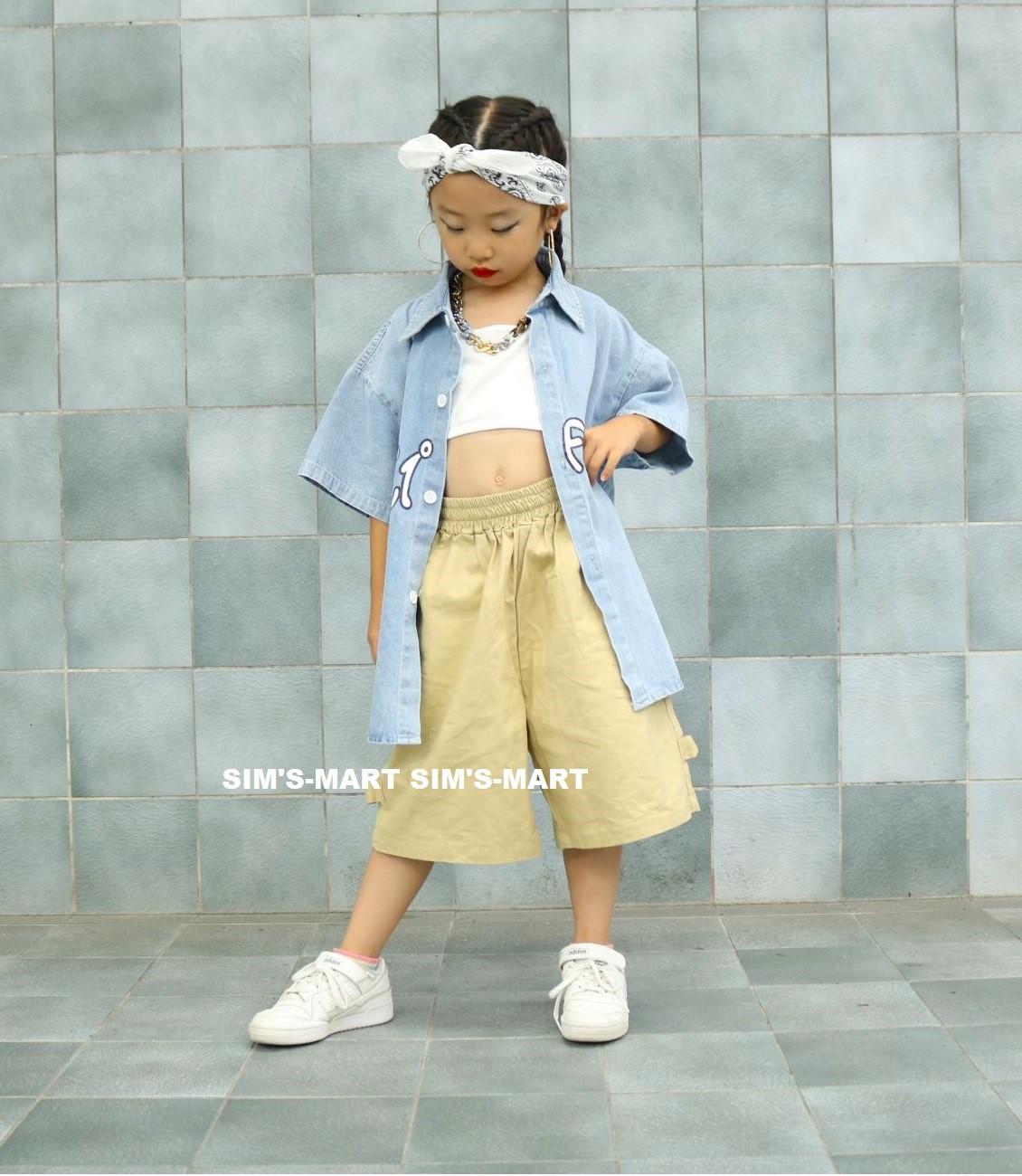 デニム キッズダンス衣装 セットアップ ヒップホップ 衣装 デニムシャツ 男の子 韓国 ダンスウェア ダンス衣装 K-POP キッズ チノパン 子供ダンス服 ガールズ 