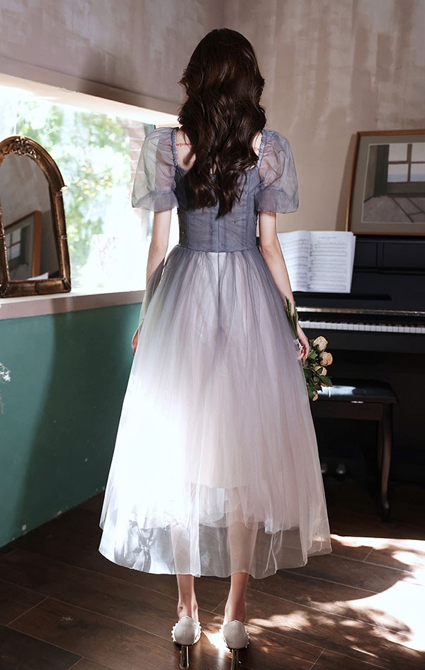 ドレス グラデーション 大人 ピアノ 発表会 ロングドレス パーティードレス 花嫁 結婚式 披露宴 ミモレ丈 母親 演奏会 レディース 