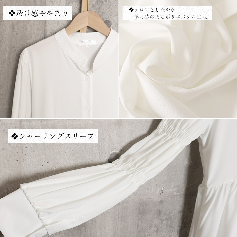 白シャツワンピース長袖 韓国ファッション 。可  