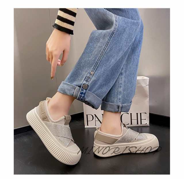 スニーカー レディース おしゃれ キャンバススニーカー 厚底スニーカー 20代 カジュアル 疲れない ダイヤモンド 美脚 30代 韓国 お 軽量 