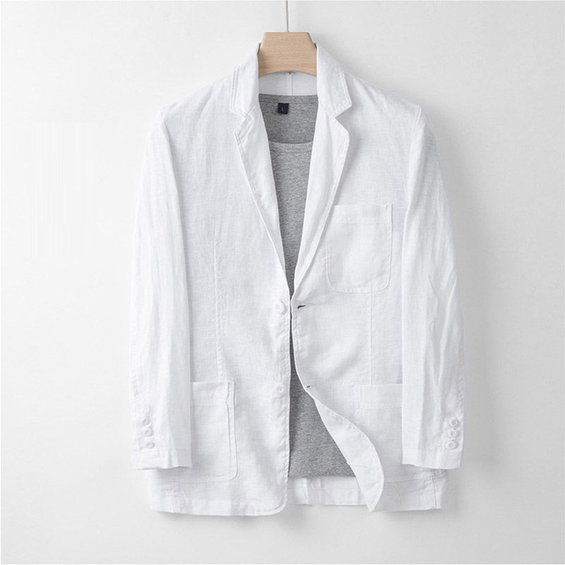 テーラードジャケット メンズ 麻ジャケット リネン アウター 長袖 リゾート スーツ ジャケット 2つボタン リモートワーク 春秋 ライトジャケット カジュアル 