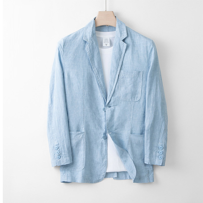 テーラードジャケット メンズ 麻ジャケット リネン アウター 長袖 リゾート スーツ ジャケット 2つボタン リモートワーク 春秋 ライトジャケット カジュアル 