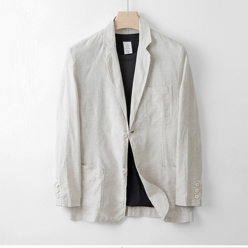 テーラードジャケット メンズ 麻ジャケット リネン アウター 長袖 リゾート スーツ ジャケット 2つボタン リモートワーク 春秋 ライトジャケット カジュアル 