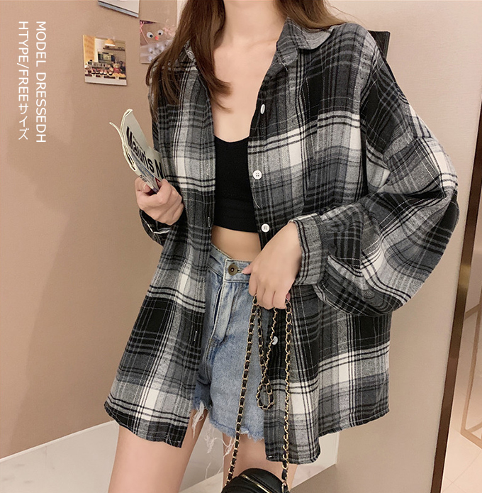 チェックシャツ シャツ 羽織 秋冬 長袖 レディース チェック柄 