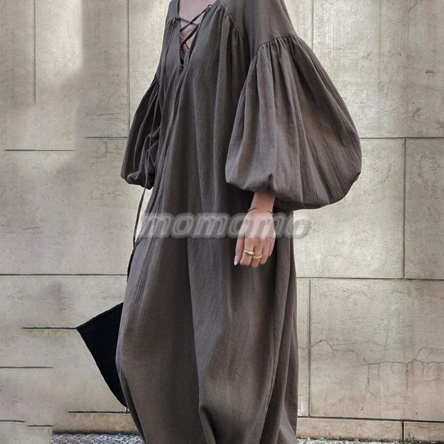 ワンピース マキシワンピース 長袖ワンピース プリーズスカート レディース キレイめ 20代 ゆったり 30代 春夏秋 上品 オシャレ 着痩せ 韓国風 
