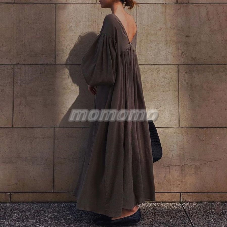 ワンピース マキシワンピース 長袖ワンピース プリーズスカート レディース キレイめ 20代 ゆったり 30代 春夏秋 上品 オシャレ 着痩せ 韓国風 