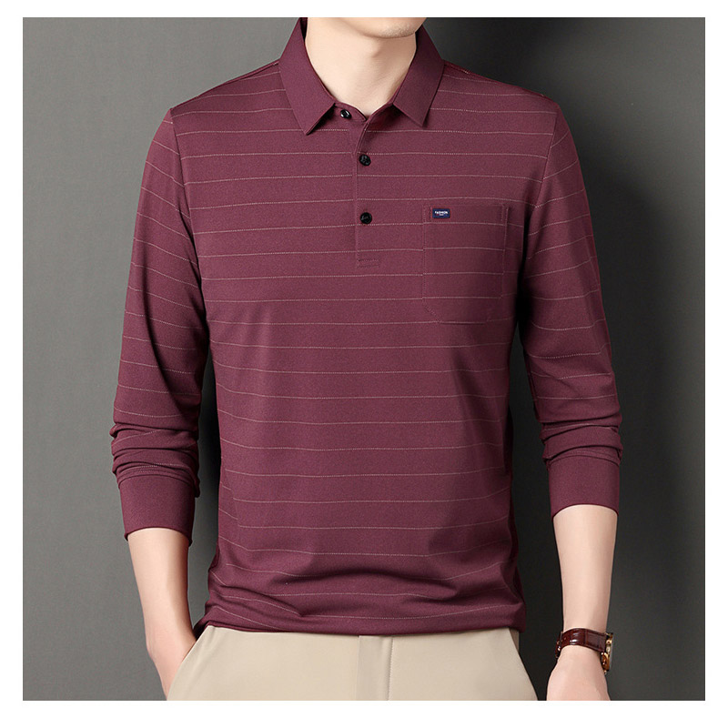 ポロシャツ メンズ 長袖 秋 ストライプ 大きいサイズ ビジネス トップス オフィス フォーマル カットソー ゴルフウェア ビズポロ カジュアル通勤 ストレッチ 