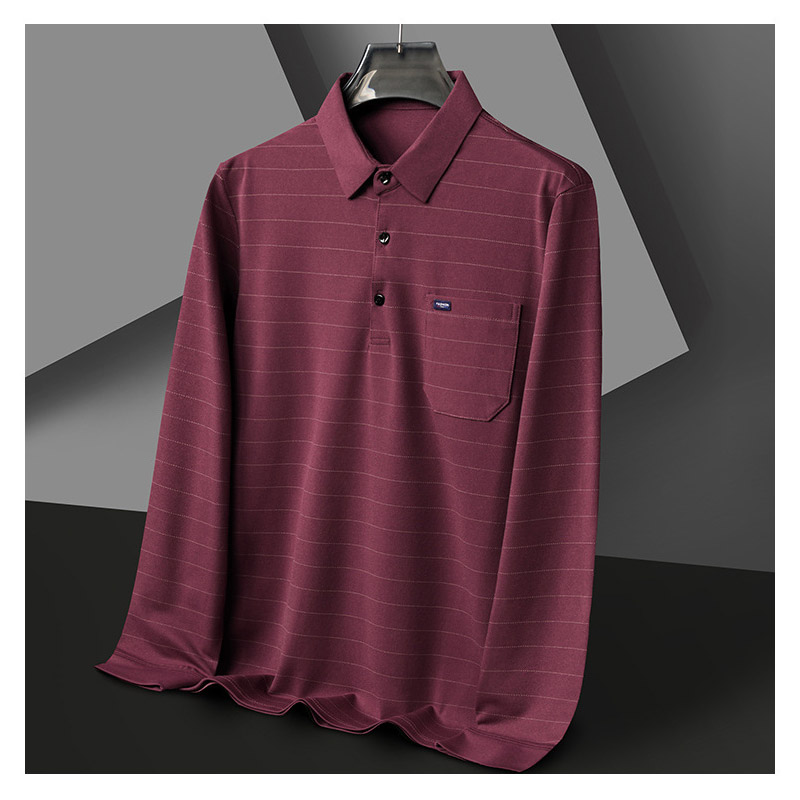 ポロシャツ メンズ 長袖 秋 ストライプ 大きいサイズ ビジネス トップス オフィス フォーマル カットソー ゴルフウェア ビズポロ カジュアル通勤 ストレッチ 