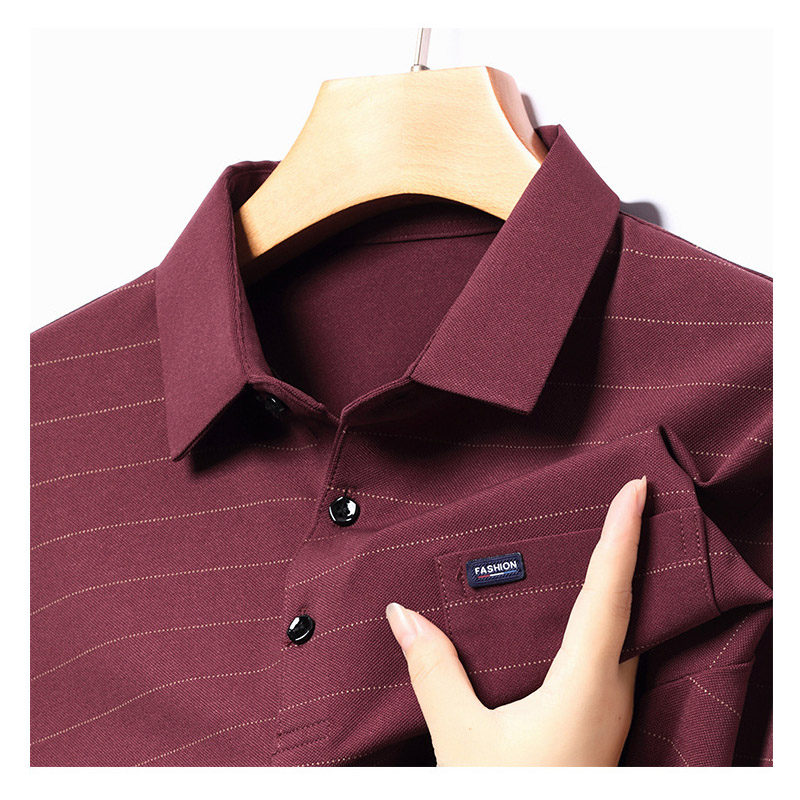 ポロシャツ メンズ 長袖 秋 ストライプ 大きいサイズ ビジネス トップス オフィス フォーマル カットソー ゴルフウェア ビズポロ カジュアル通勤 ストレッチ 