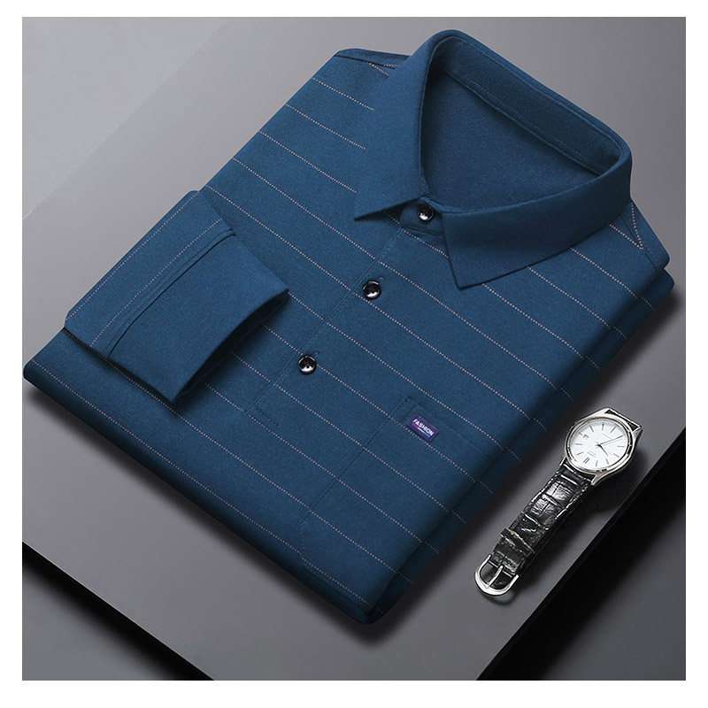 ポロシャツ メンズ 長袖 秋 ストライプ 大きいサイズ ビジネス トップス オフィス フォーマル カットソー ゴルフウェア ビズポロ カジュアル通勤 ストレッチ 