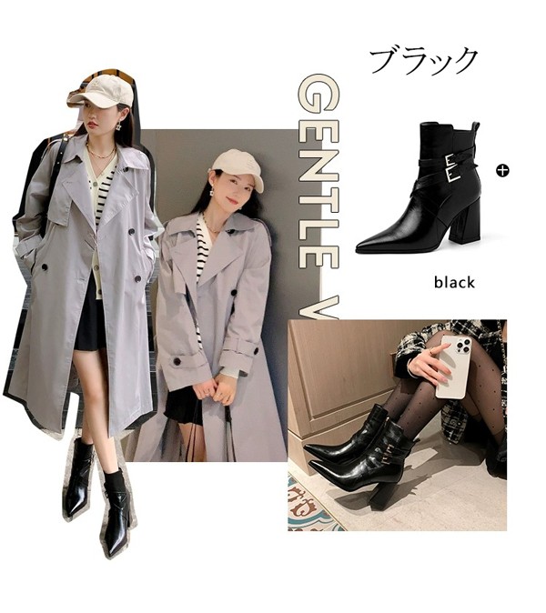 ショートブーツレディース 美脚 8CM太ヒール 秋冬 疲れにくい スエード スムース 小さいサイズ 大きいサイズ 防寒 歩きやすい 