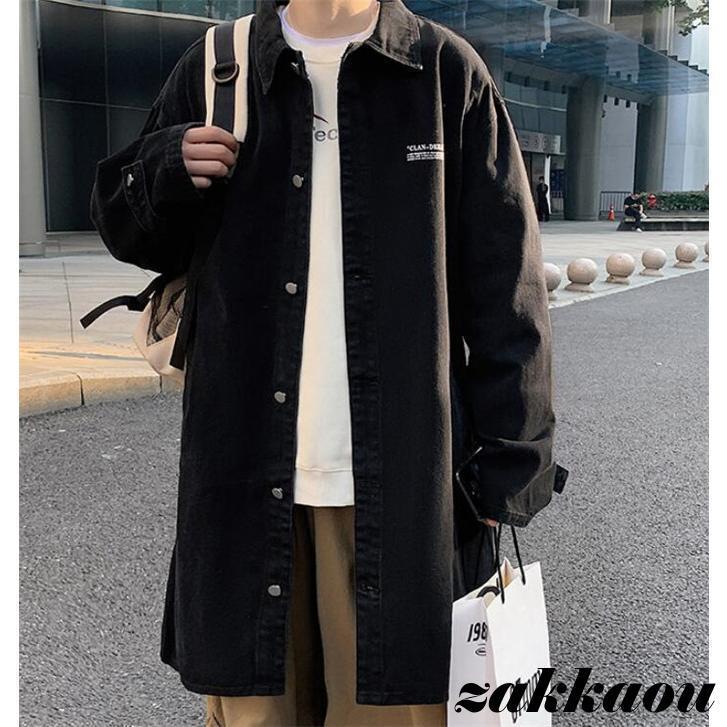 トレンチコート メンズ デニム ロングコート Ｐコート デニムトレンチコート コート 通勤 アウター 春服 