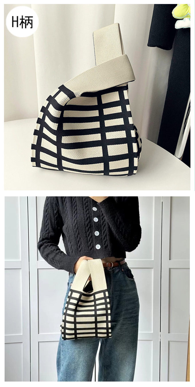 選べる65柄 ニット バッグ ミニ トートバッグ ニットバッグ マルシェバック 大きな柄 レディース 菱形 ミニトート フラワー 幾何学 アニマル 小さめ ダイア バ 