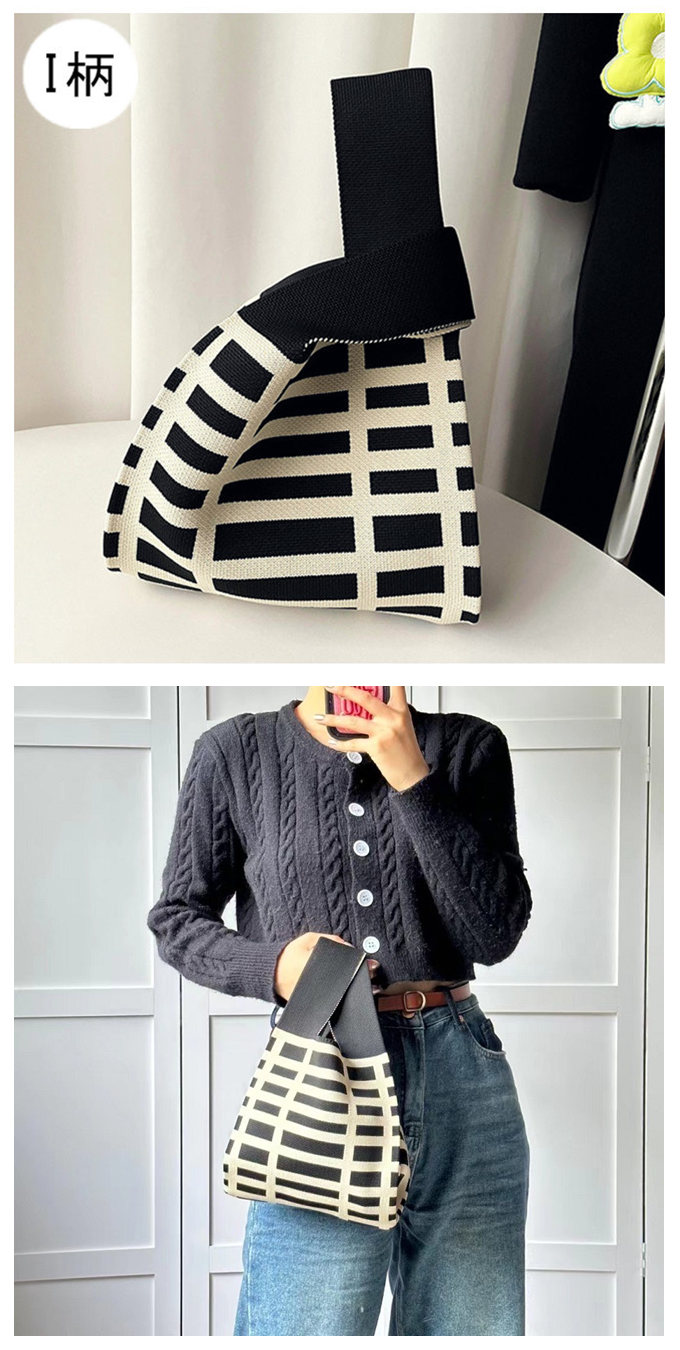 選べる65柄 ニット バッグ ミニ トートバッグ ニットバッグ マルシェバック 大きな柄 レディース 菱形 ミニトート フラワー 幾何学 アニマル 小さめ ダイア バ 