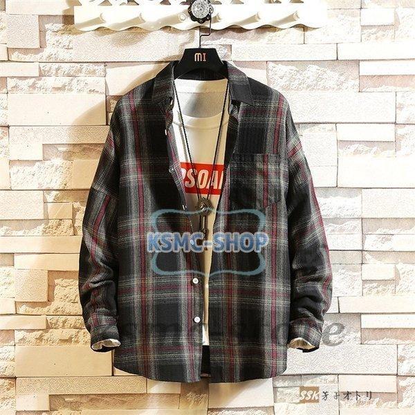 長袖シャツ チェックシャツ カジュアルシャツ メンズシャツ メンズ シャツ トップス 長袖 ネルシャツ チェック スリムシャツ 