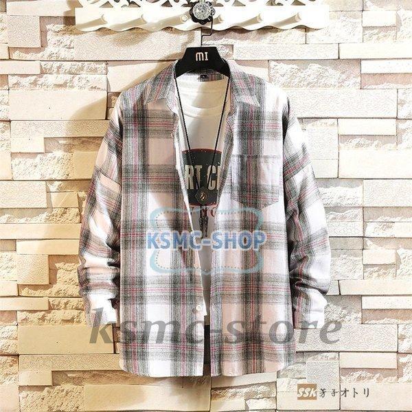 長袖シャツ チェックシャツ カジュアルシャツ メンズシャツ メンズ シャツ トップス 長袖 ネルシャツ チェック スリムシャツ 