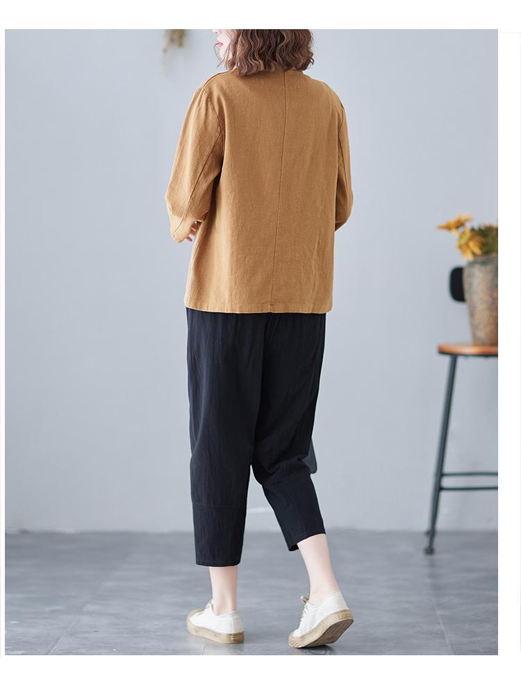 レディース 綿麻 テーラードジャケット 春秋 カジュアル 無地 普段着 ジャケット リネン キレイめ ゆったり 通勤 お洒落 体型カバー 薄手 長袖 