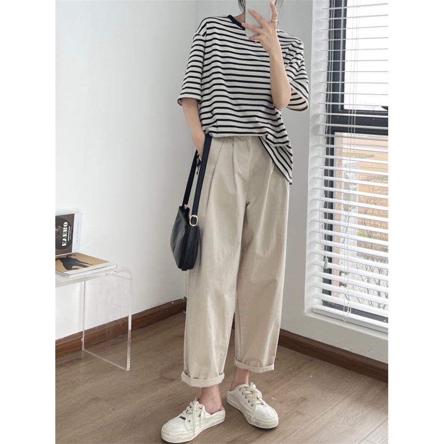 チノパン ワイドパンツ テーパードパンツ レディース パンツ ウエストゴム ゆったり ロング イージーパンツ 春夏 体型カバー カジュアル 秋 ズボン 