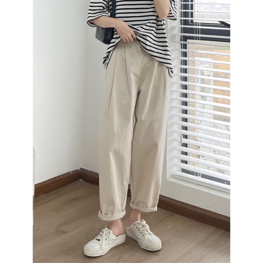 チノパン ワイドパンツ テーパードパンツ レディース パンツ ウエストゴム ゆったり ロング イージーパンツ 春夏 体型カバー カジュアル 秋 ズボン 