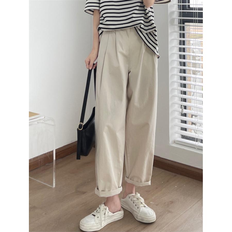 チノパン ワイドパンツ テーパードパンツ レディース パンツ ウエストゴム ゆったり ロング イージーパンツ 春夏 体型カバー カジュアル 秋 ズボン 
