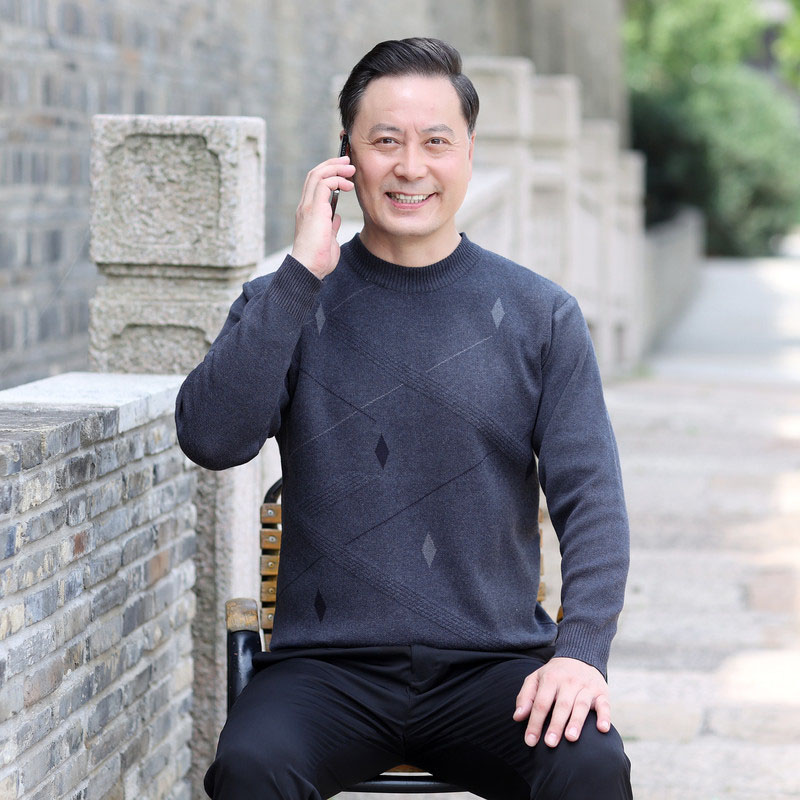 ニット セーター メンズ◆クルーネック秋服 冬服 紳士 メンズ 誕生日 シニア ゴルフ プレゼント ギフト シニアファッション クリスマス 敬老の日 