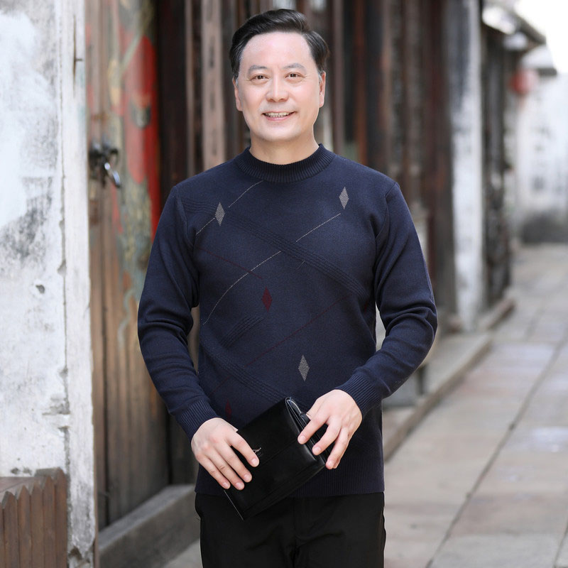 ニット セーター メンズ◆クルーネック秋服 冬服 紳士 メンズ 誕生日 シニア ゴルフ プレゼント ギフト シニアファッション クリスマス 敬老の日 