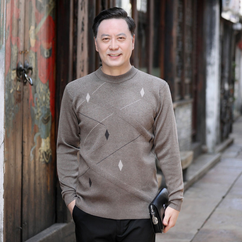 ニット セーター メンズ◆クルーネック秋服 冬服 紳士 メンズ 誕生日 シニア ゴルフ プレゼント ギフト シニアファッション クリスマス 敬老の日 