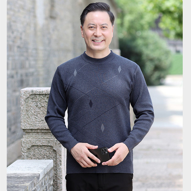 ニット セーター メンズ◆クルーネック秋服 冬服 紳士 メンズ 誕生日 シニア ゴルフ プレゼント ギフト シニアファッション クリスマス 敬老の日 