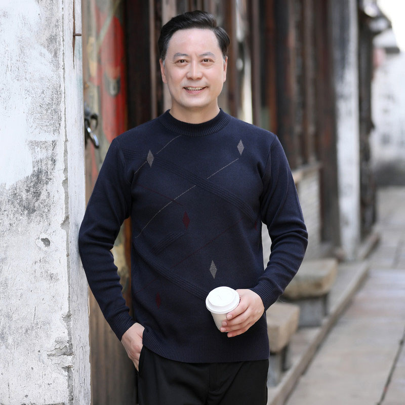 ニット セーター メンズ◆クルーネック秋服 冬服 紳士 メンズ 誕生日 シニア ゴルフ プレゼント ギフト シニアファッション クリスマス 敬老の日 