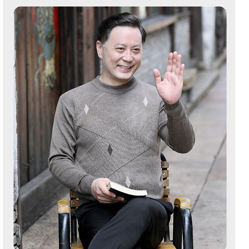ニット セーター メンズ◆クルーネック秋服 冬服 紳士 メンズ 誕生日 シニア ゴルフ プレゼント ギフト シニアファッション クリスマス 敬老の日 