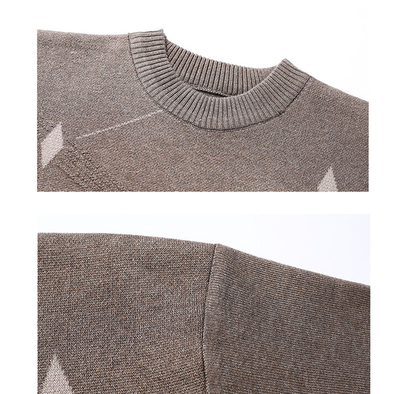 ニット セーター メンズ◆クルーネック秋服 冬服 紳士 メンズ 誕生日 シニア ゴルフ プレゼント ギフト シニアファッション クリスマス 敬老の日 