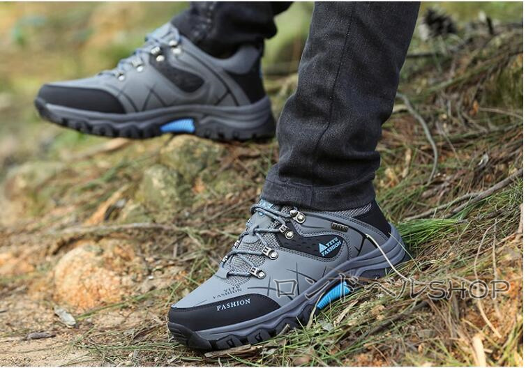 トレッキングメンズ スニーカー 登山靴 アウトドアローカット 衝撃吸収 疲れない 遠足 おしゃれ キャンプ 通気 ハイキング 軽量 防滑 防水 