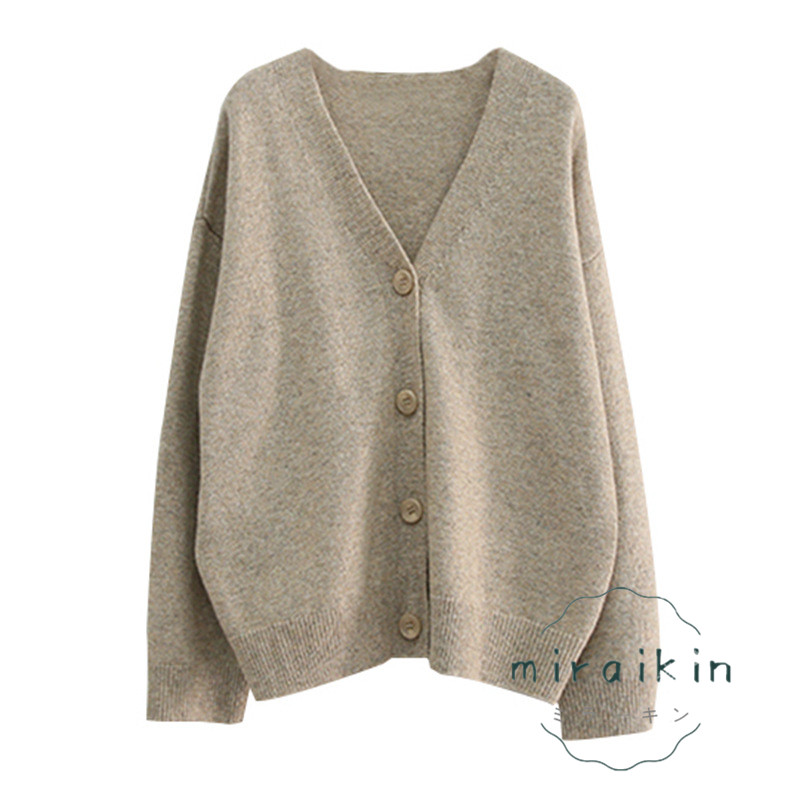 ニットカーディガン 送料無料 秋冬新作 レディース セーター トップス 無地 ルーム ボタン オーバーサイズ 韓国ファッション ビッグシルエット 長袖 韓国風 
