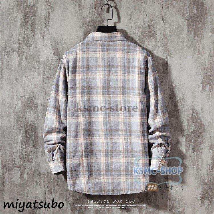 カジュアルシャツ メンズ シャツ チェックシャツ 長袖 メンズシャツ 秋服 スリムシャツ トップス 秋冬 