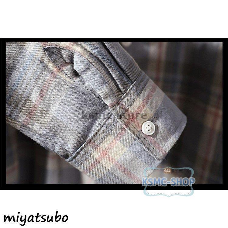 カジュアルシャツ メンズ シャツ チェックシャツ 長袖 メンズシャツ 秋服 スリムシャツ トップス 秋冬 