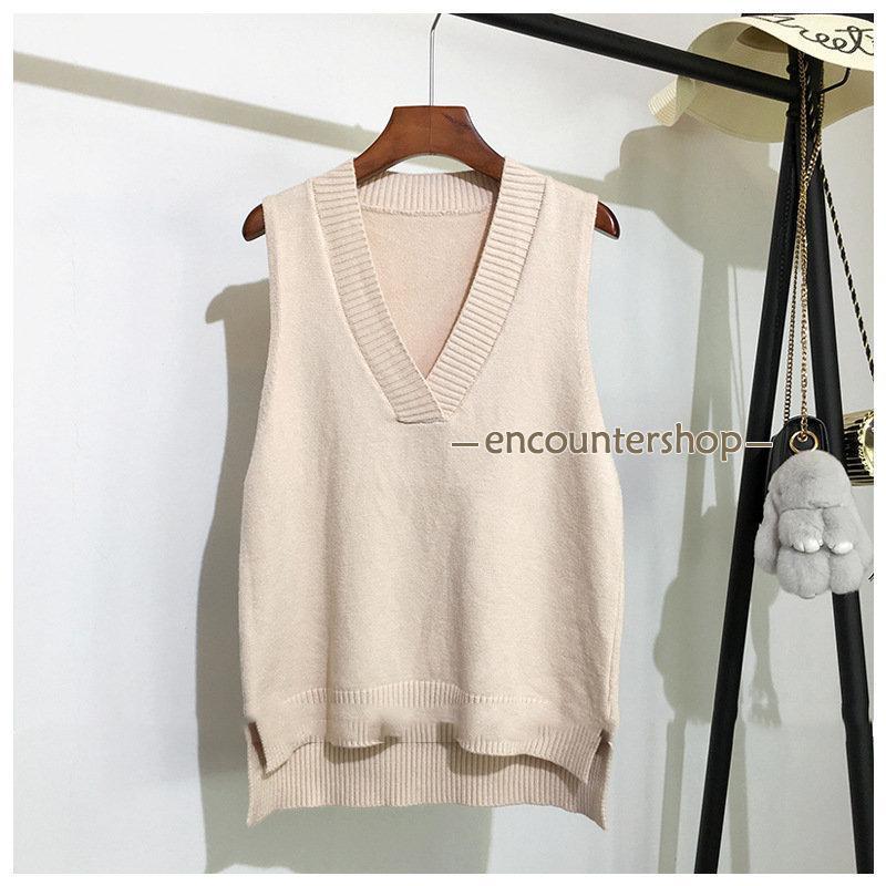 ニットベスト レディース チョッキ トップス ベスト Vネック カジュアル ゆったり 秋コーデ ノースリーブ セーター 重ね着 おしゃれ 無地 